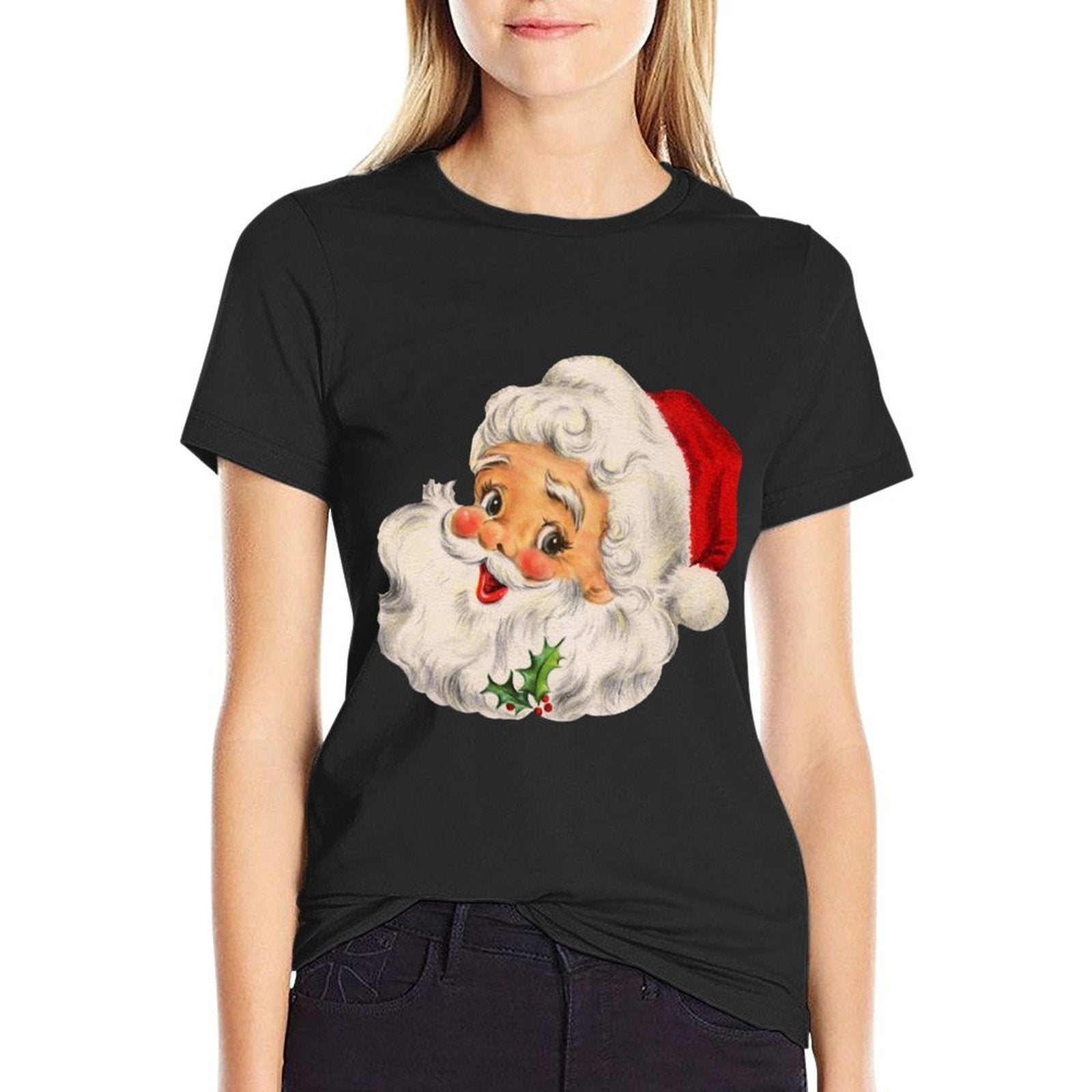 Cool Vintage Christmas Santa Claus Face  Moisture-wicking T-Shirt