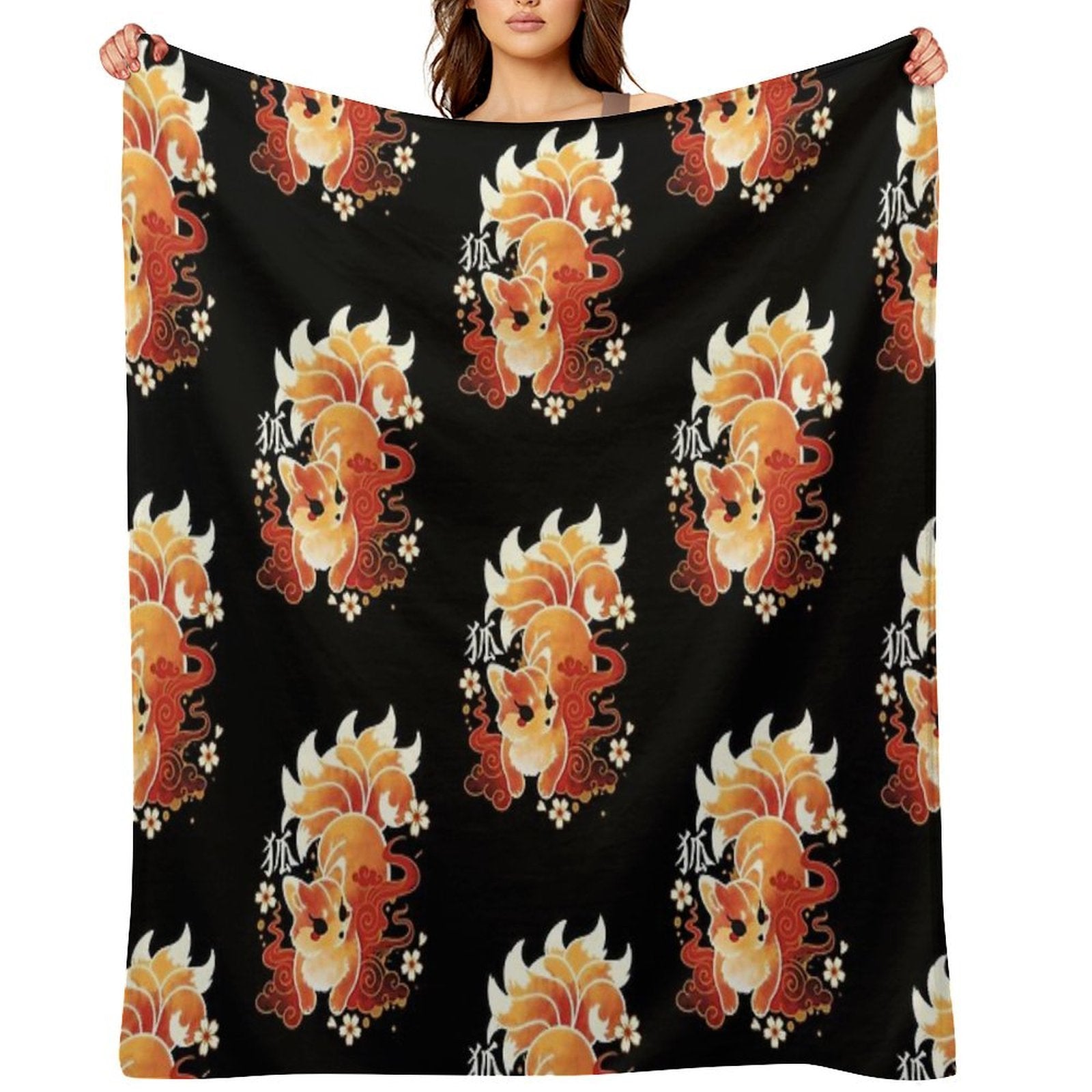 Kitsune Kawaii Comfort Throw Blanket