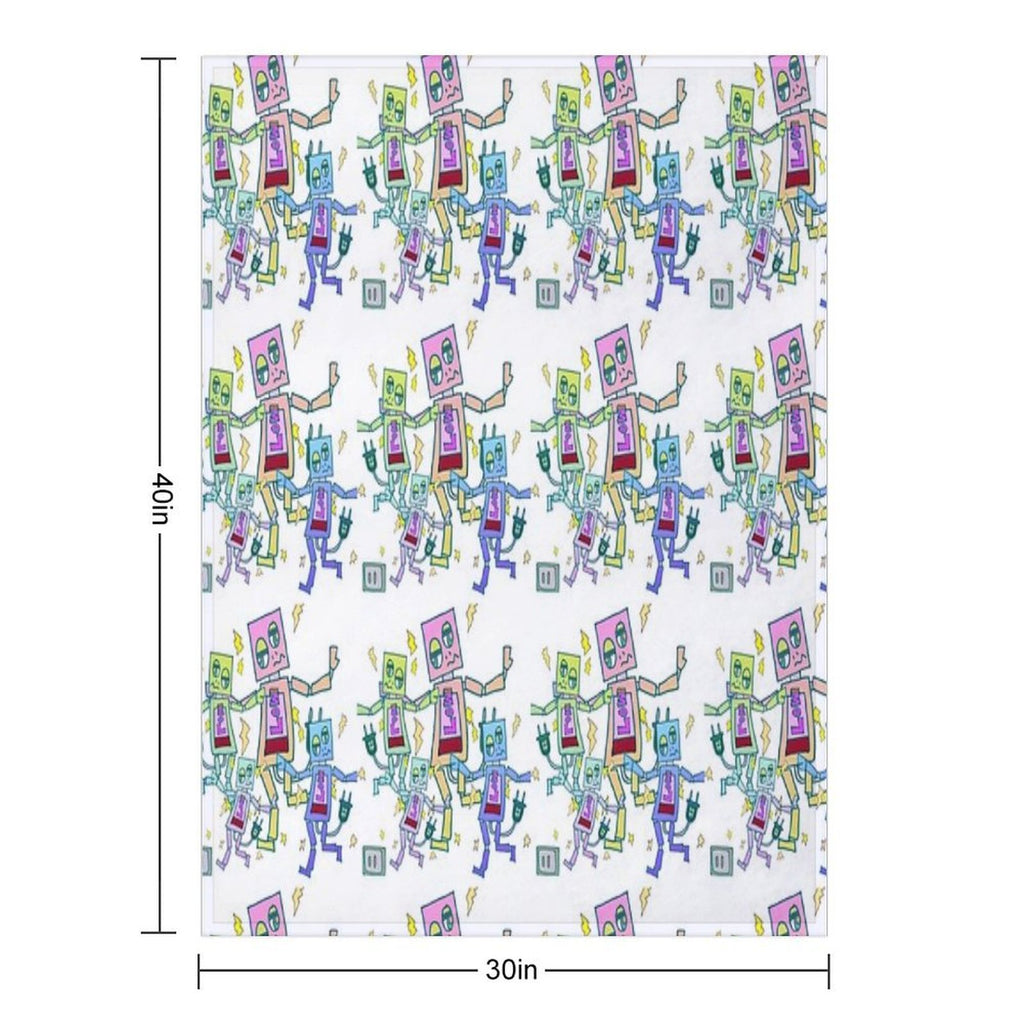 Battery-depleted Robot 5 Versatility Throw Blanket