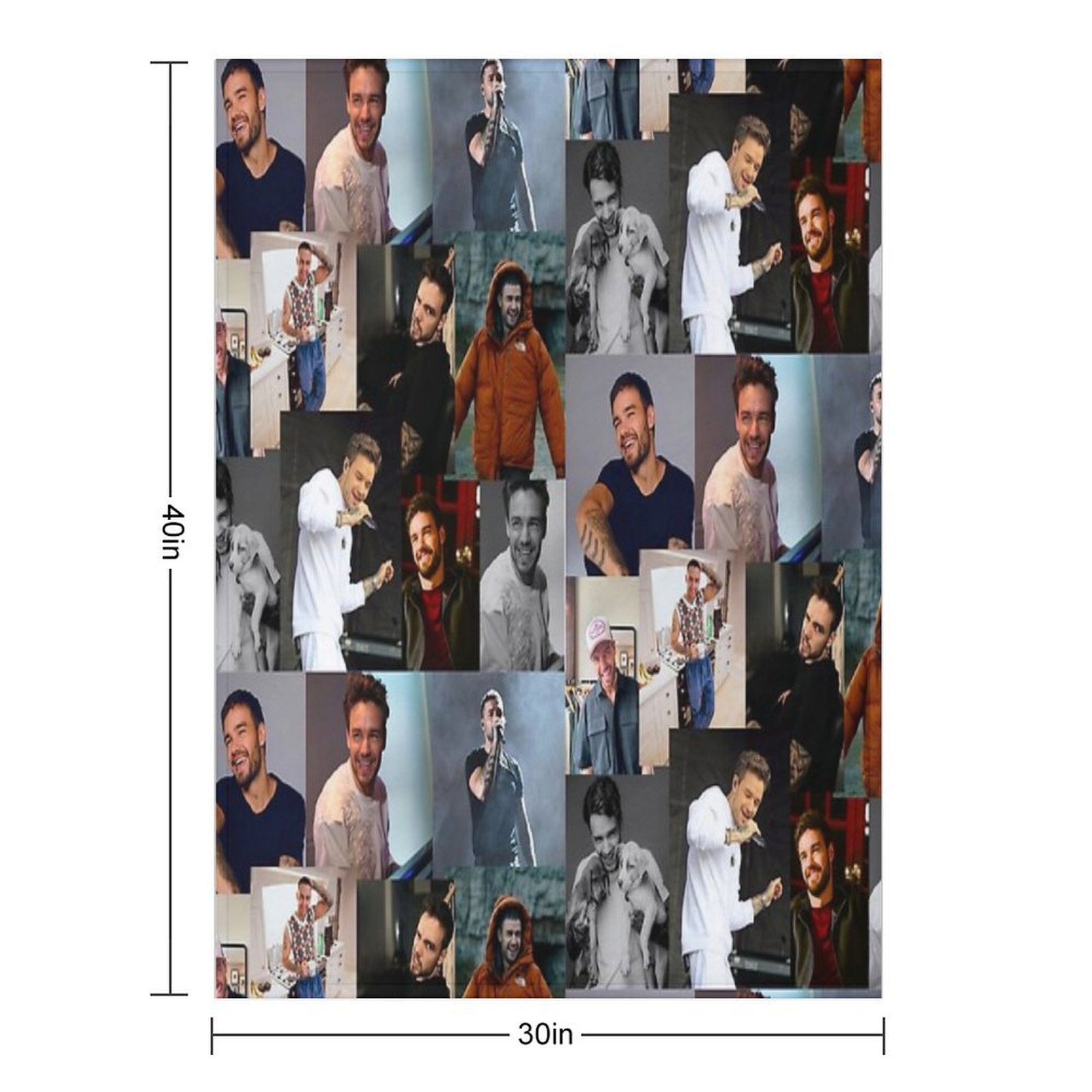 Liam Payne Collage Wrinkle-free Throw Blanket