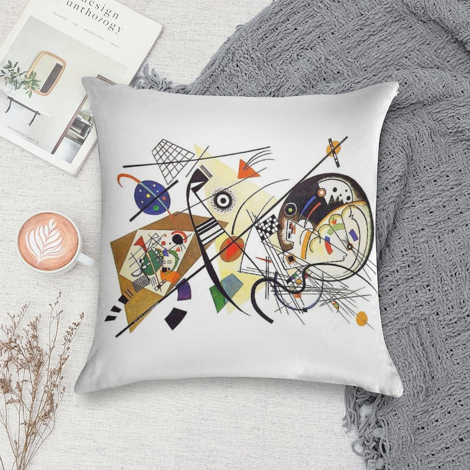 HD. Transverse Line (1923), by Wassily Kandinsky Soft Bedroom Essential Throw Pillow
