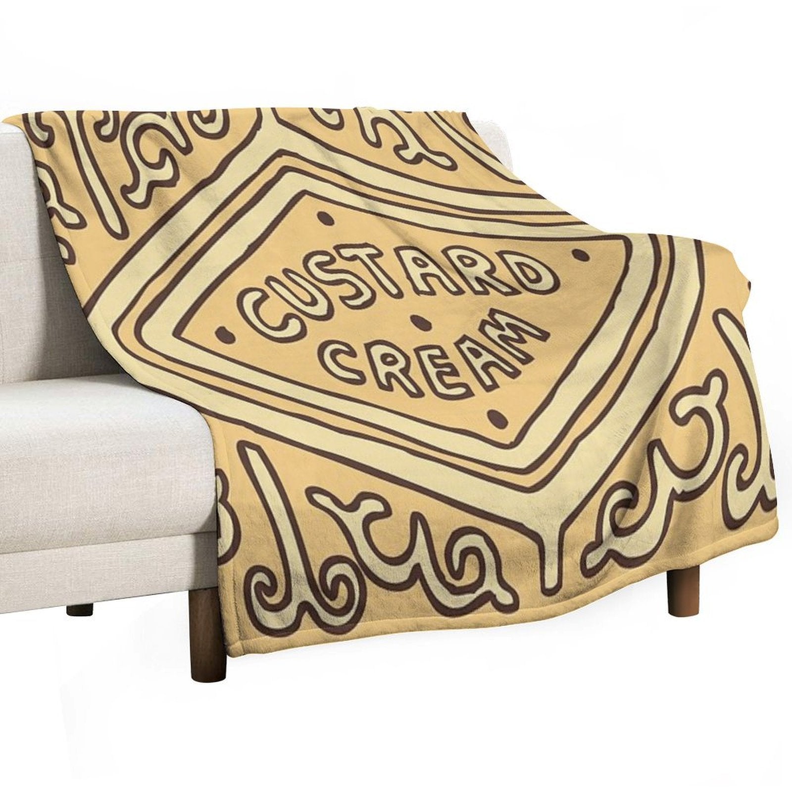 Custard Cream British Biscuit Comfort Throw Blanket