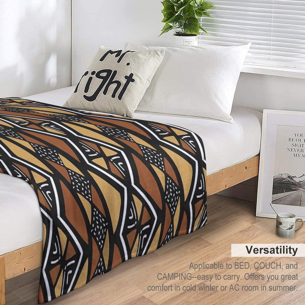 African Mud Cloth Mali Easy Care Throw Blanket