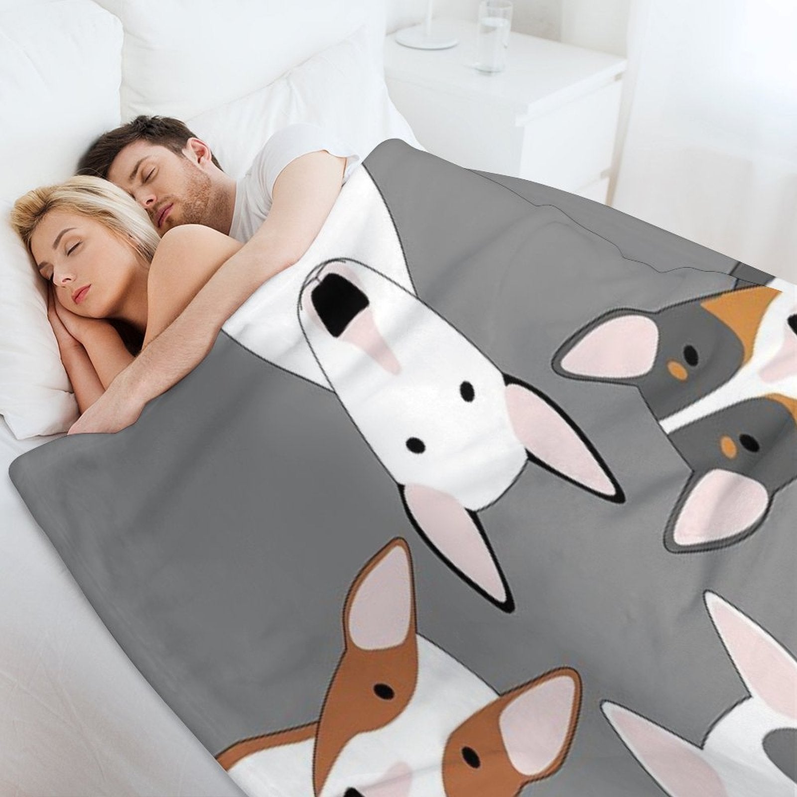 Bull Terrier Squad Machine-washable Throw Blanket