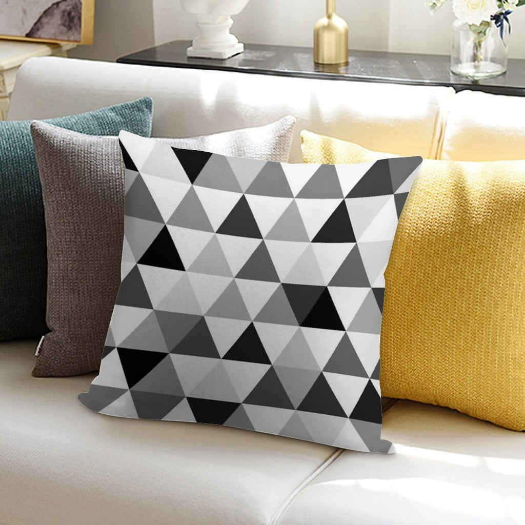Triangles in Black, Grey And White Soft Warmth Comfort Throw Pillow