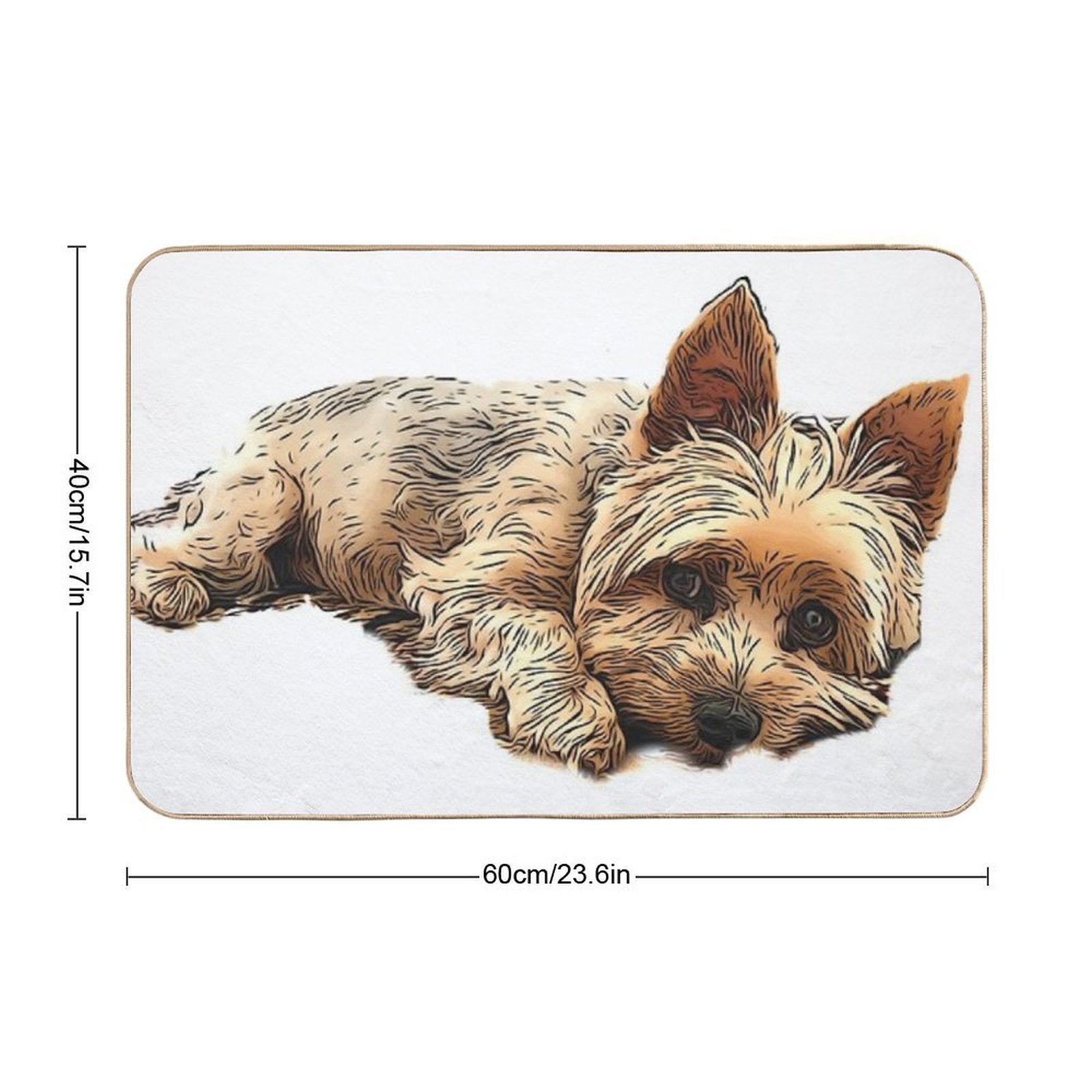 Yorkie Dog Laying Down  High-Traffic Bath Mat