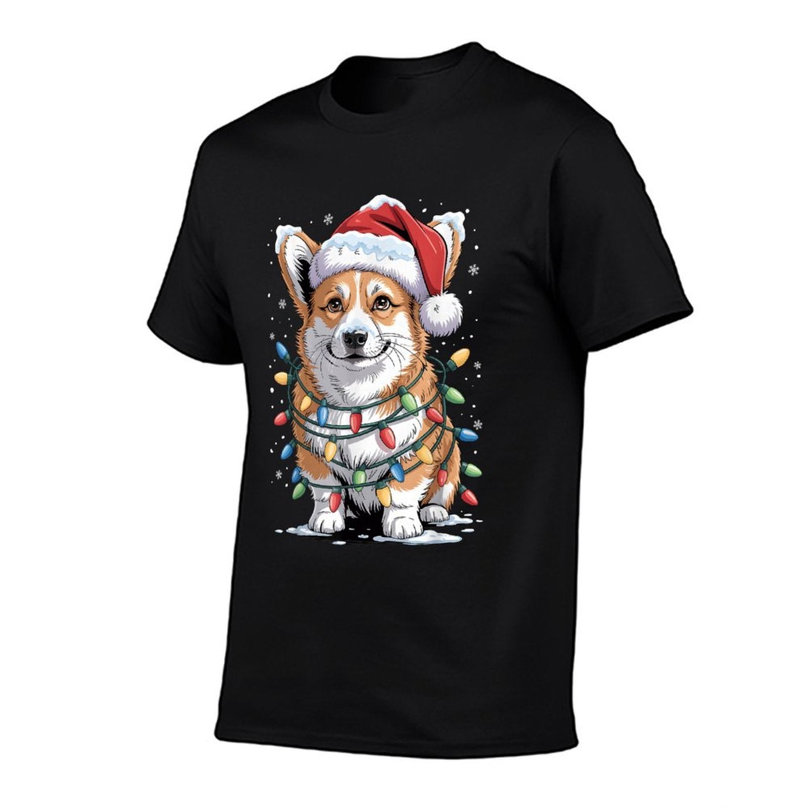 Cute Corgi Christmas Tree Santa Lights Dog Xmas Corgi  Lightweight T-Shirt