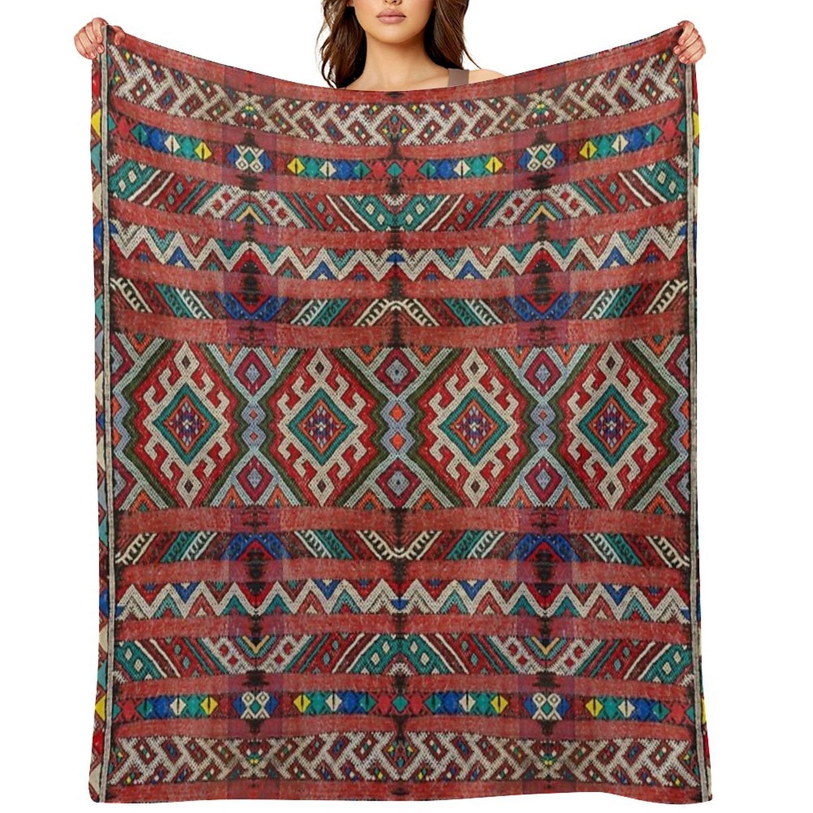 Heritage Moroccan Design Multi-functional Throw Blanket
