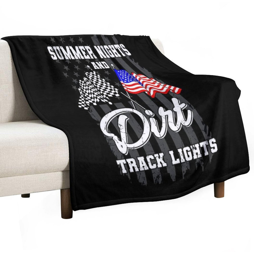 Summer Nights Dirt Track Lights Racing Anti-pilling Throw Blanket