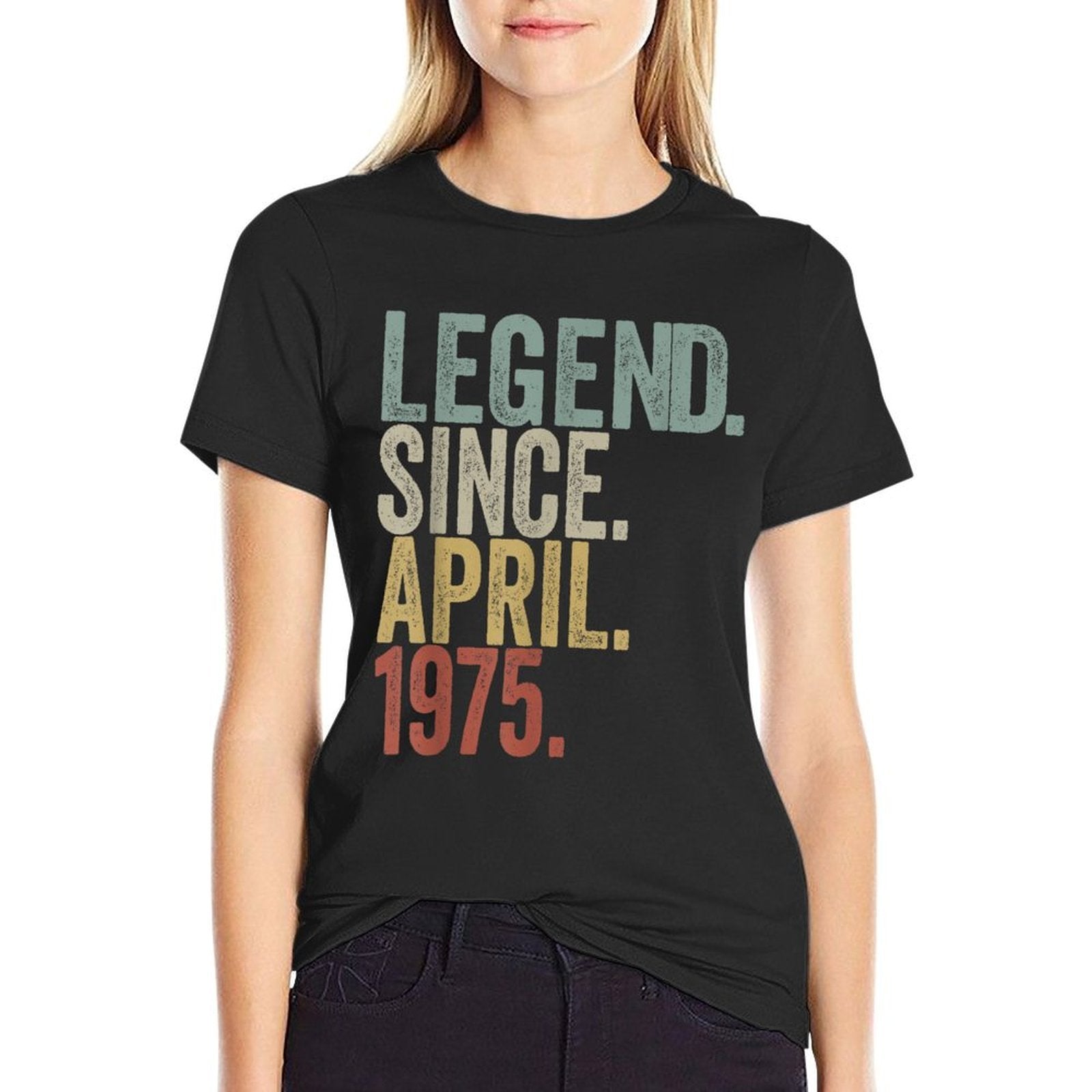 50 Years Old Legend Since April 1975 50th Birthday Men Dad  Tagless Design T-Shirt