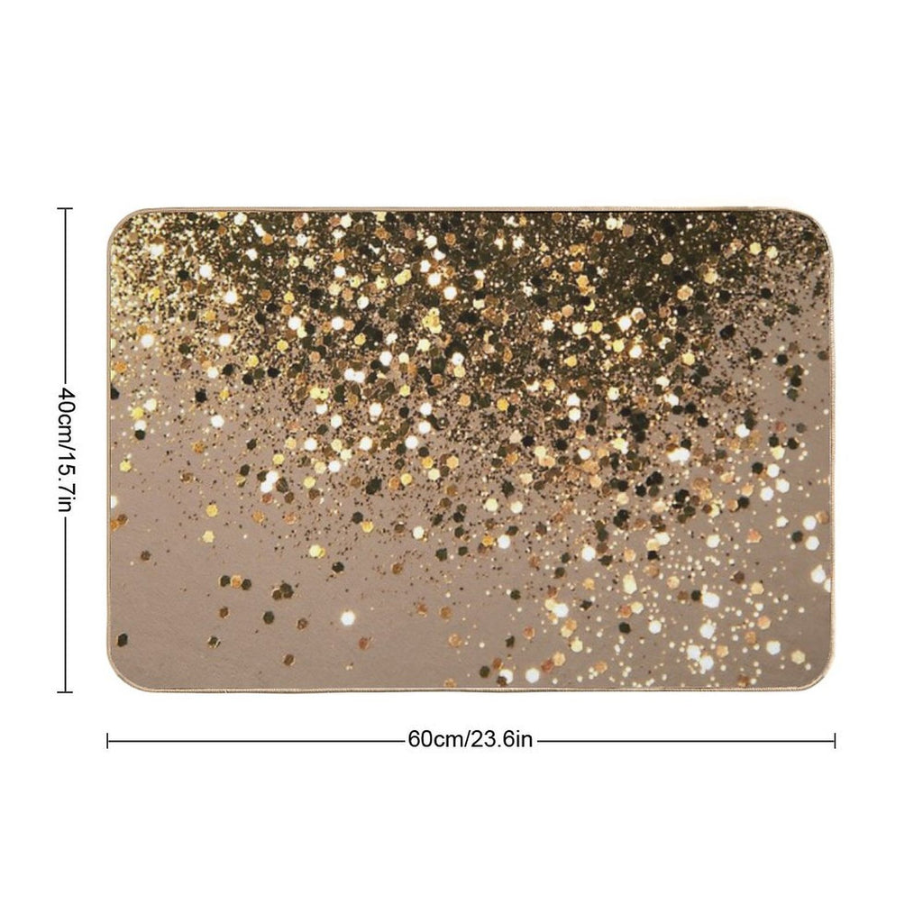 Gold Brown Glam #1 (Photo of Glitter Only - Not Reflective)  Eco-Friendly Bath Mat