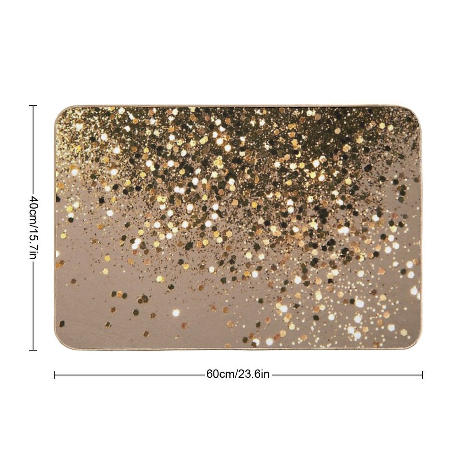 Gold Brown Glam #1 (Photo of Glitter Only - Not Reflective)  Eco-Friendly Bath Mat