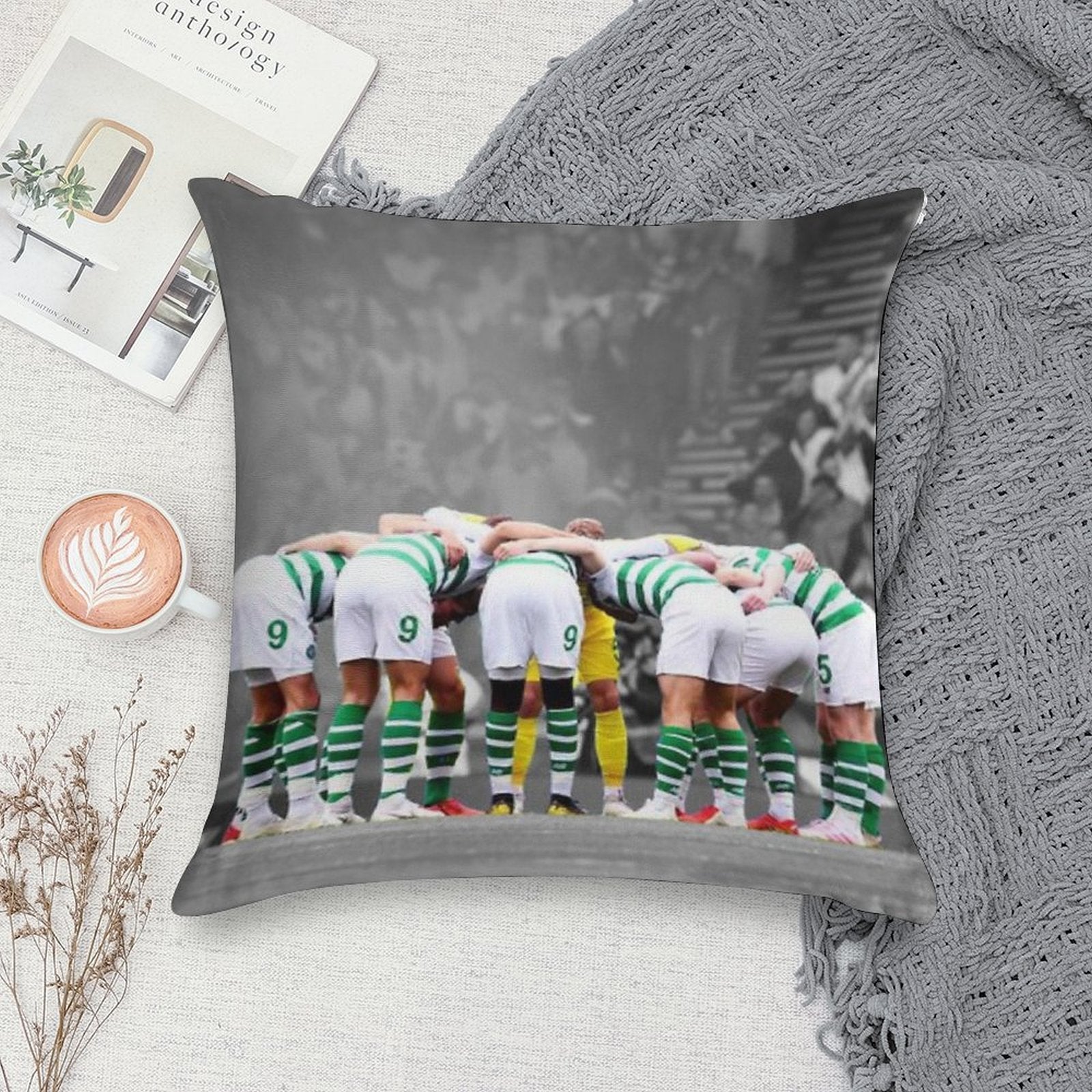 Celtic Fc Huddle Soft Style Accent Throw Pillow