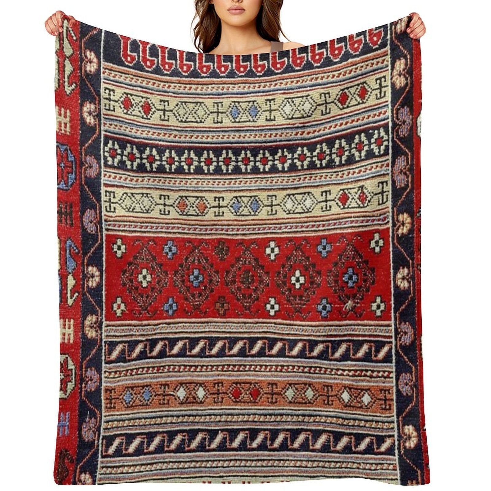 Navajo Blanket,southwestern Art,native American Art,indian Art,arizona,dessert,geometric Pattern,bow And Arrows,cowboys And Indi Quick-dry Throw Blanket