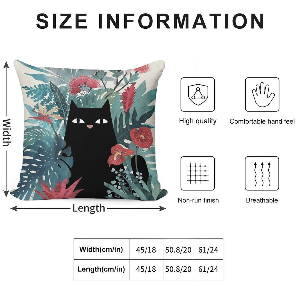 Popoki Soft Washable Throw Pillow