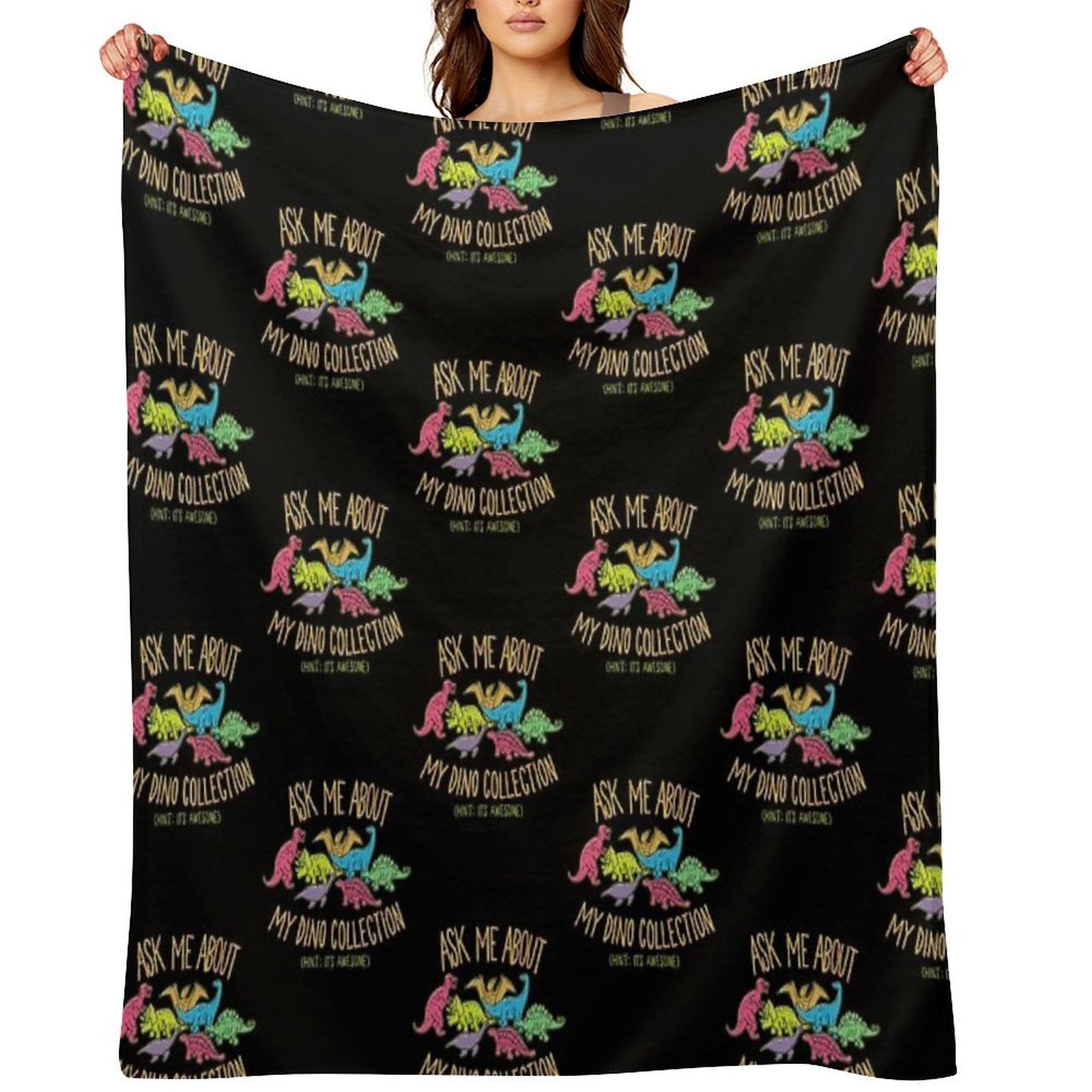 Dino Collection Travel-friendly Throw Blanket