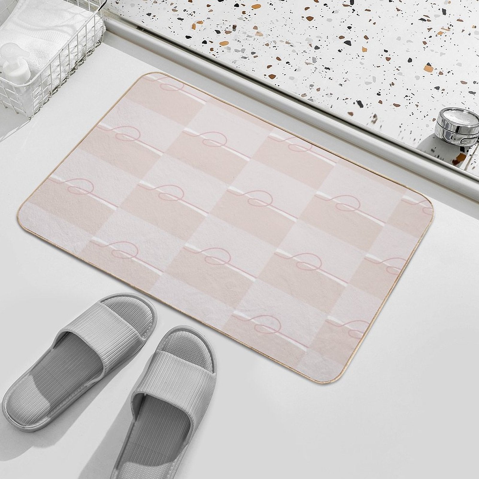 Minimalist Pink  Non-Slip Bath Mat