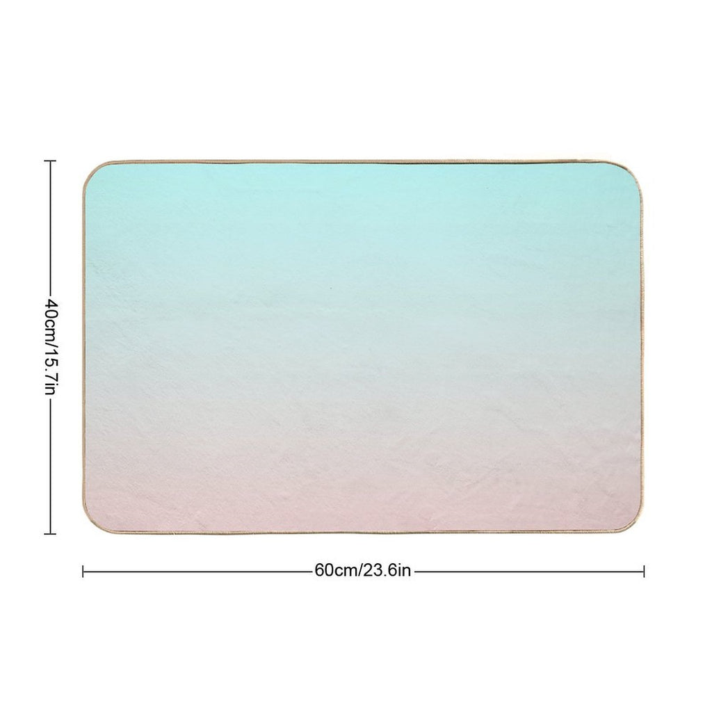 Dreamy Mint to Muted Coral Pastel Ombre  Stain-Proof Bath Mat