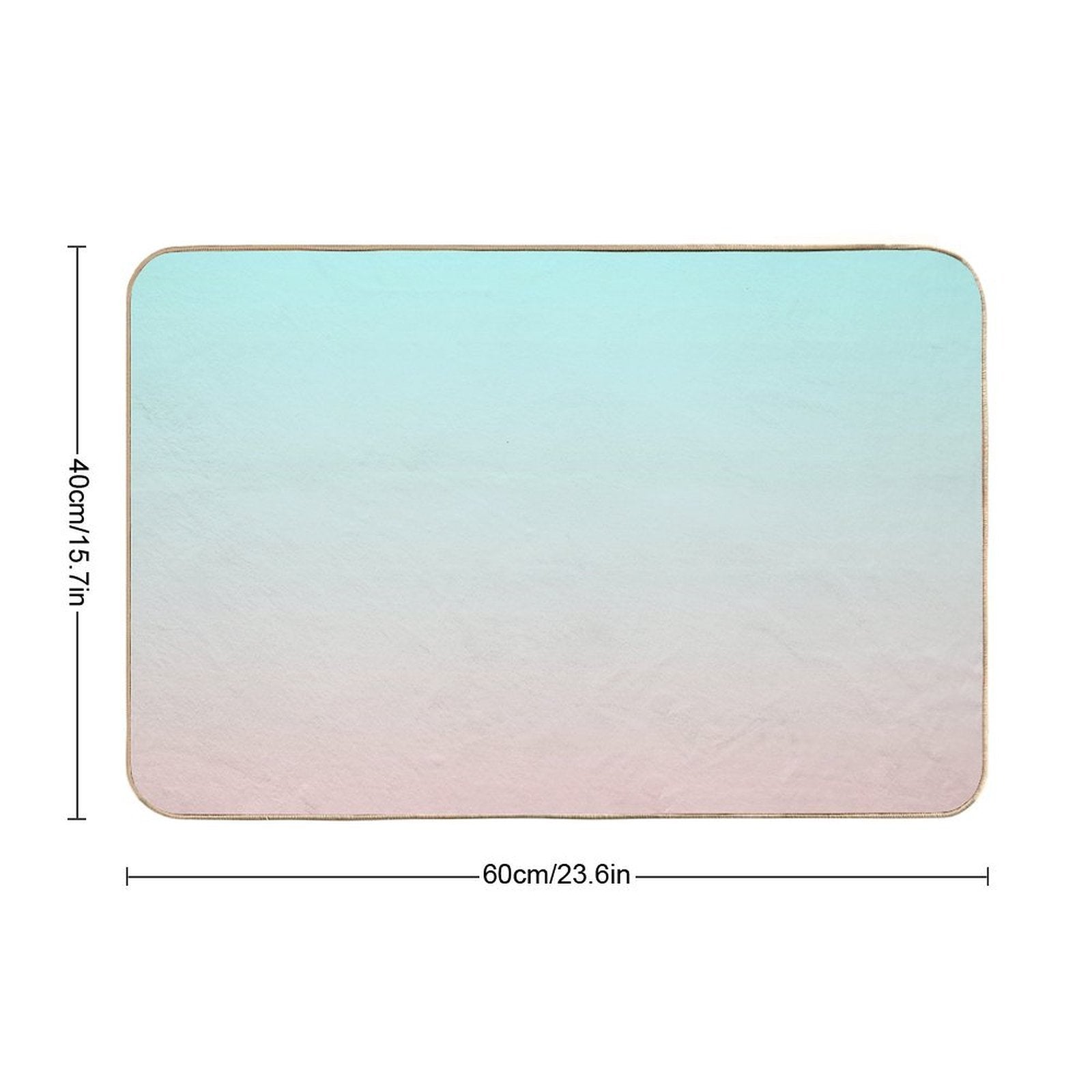 Dreamy Mint to Muted Coral Pastel Ombre  Stain-Proof Bath Mat