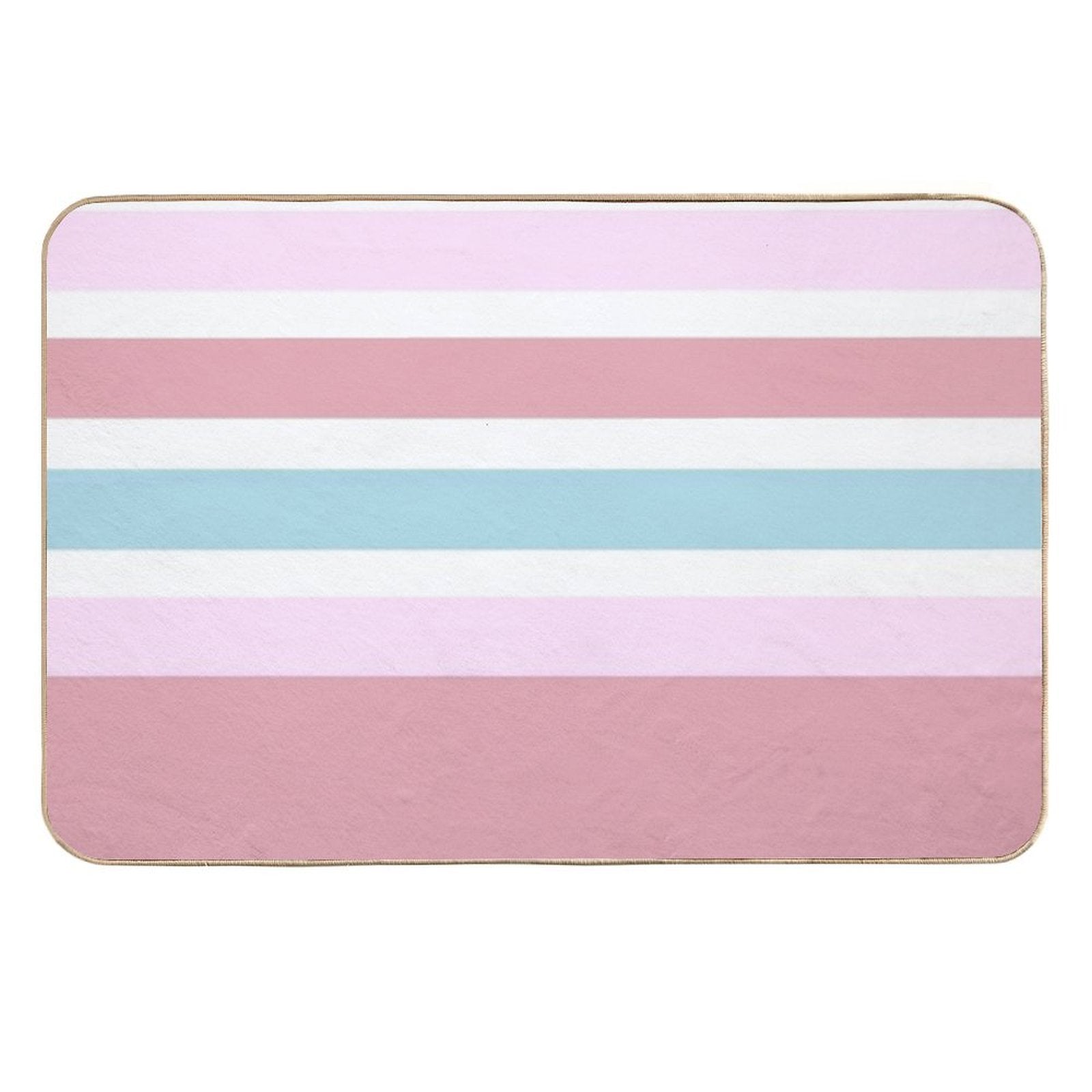 Strawberry And Blue Gum Stripes Durable Bath Mat