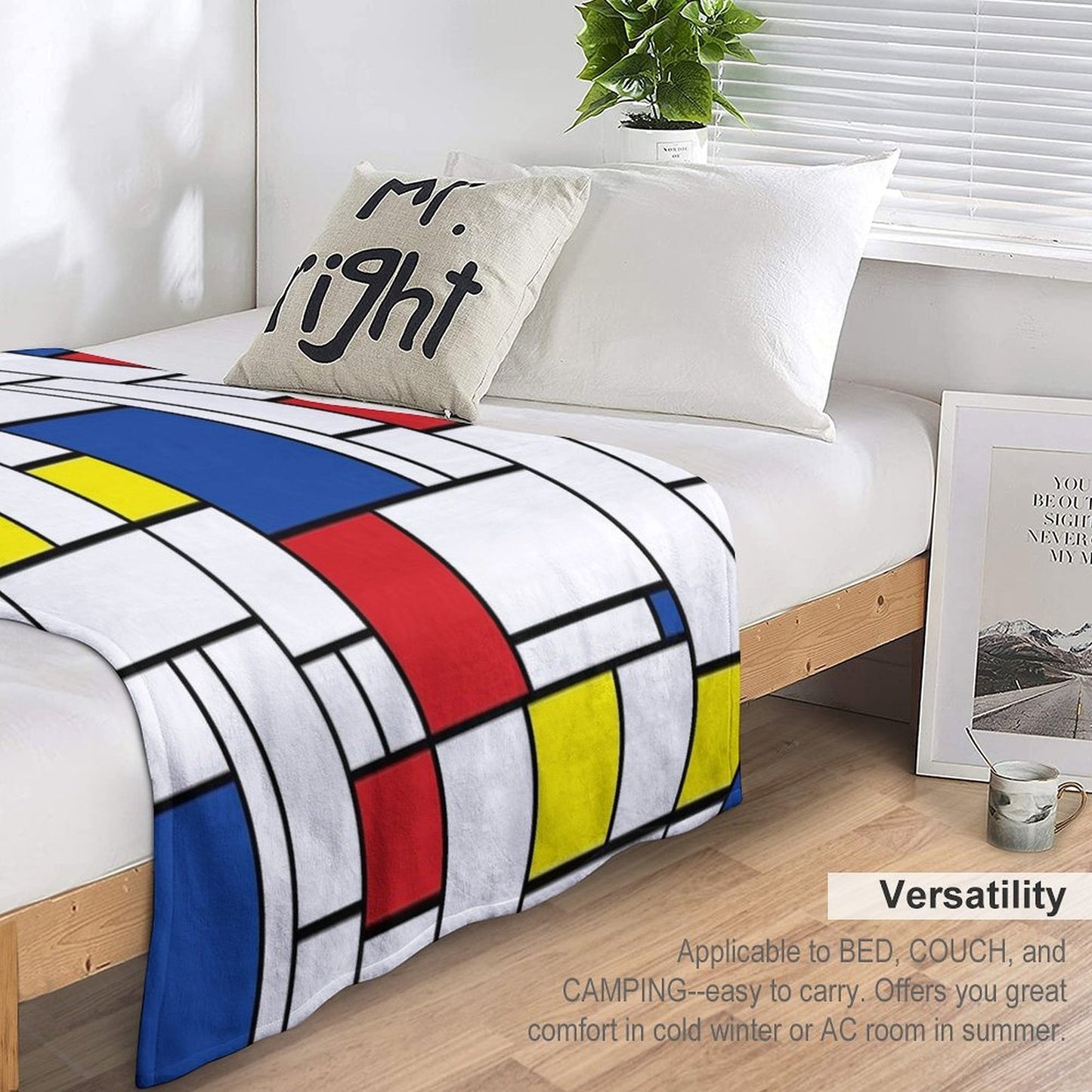 Mondrian Minimalist De Stijl Modern Art II © Fatfatin Anti-pilling Throw Blanket