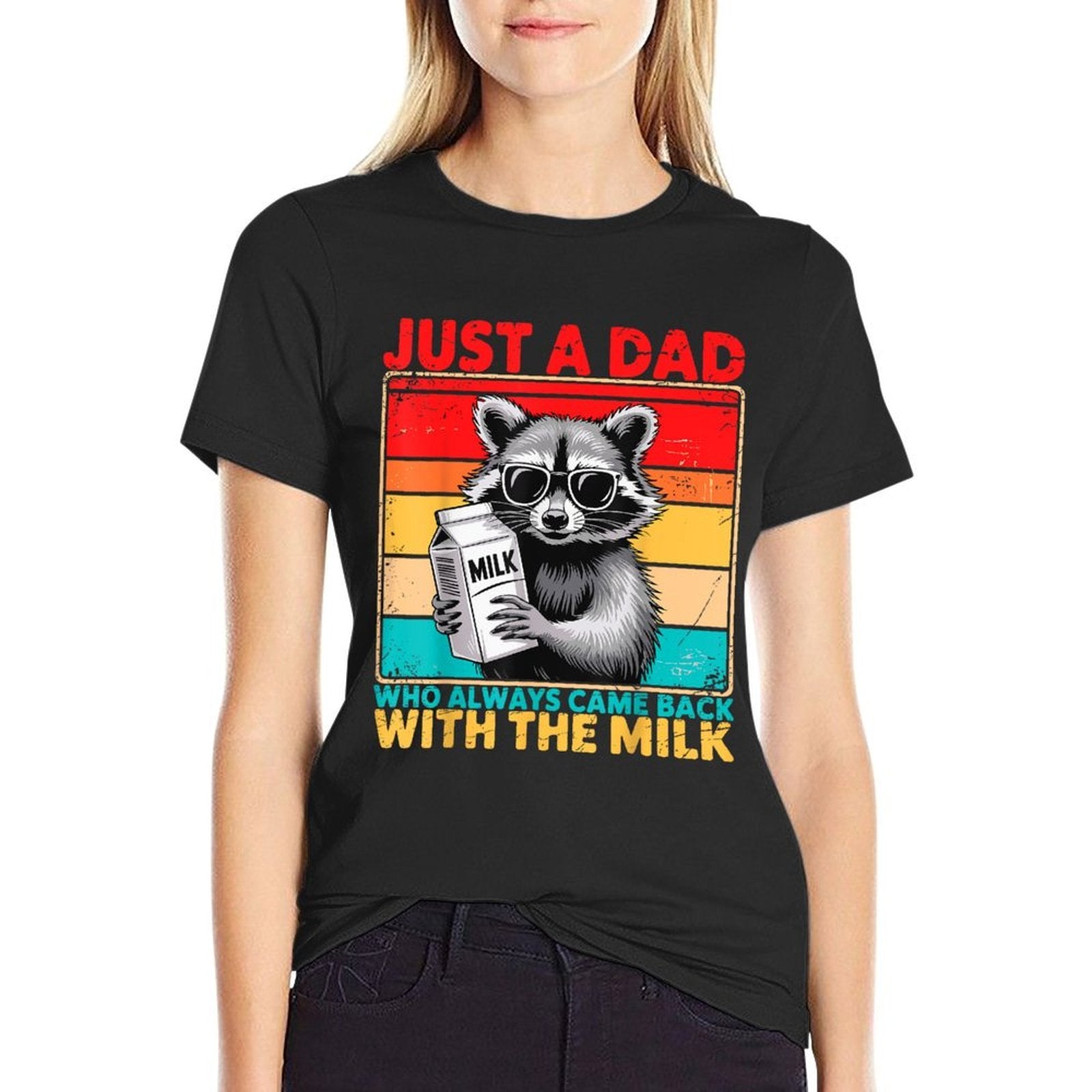 Just A Dad Who Always Came Back With The Milk Fathers Day  Eco-friendly Material T-Shirt
