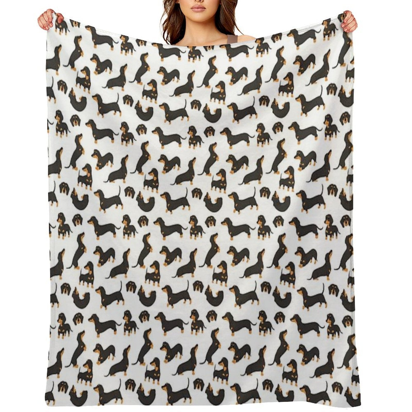 Cute Dachshund Dogs Durable Throw Blanket