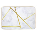 Gold Marble on White  Easy To Clean Bath Mat