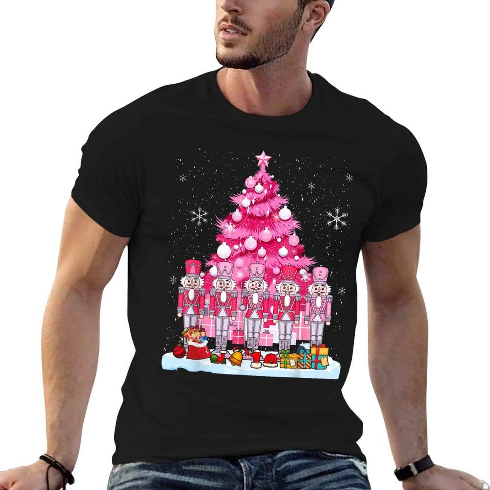 Pink Christmas Nutcracker Christmas Tree Christmas  Vintage-inspired T-Shirt
