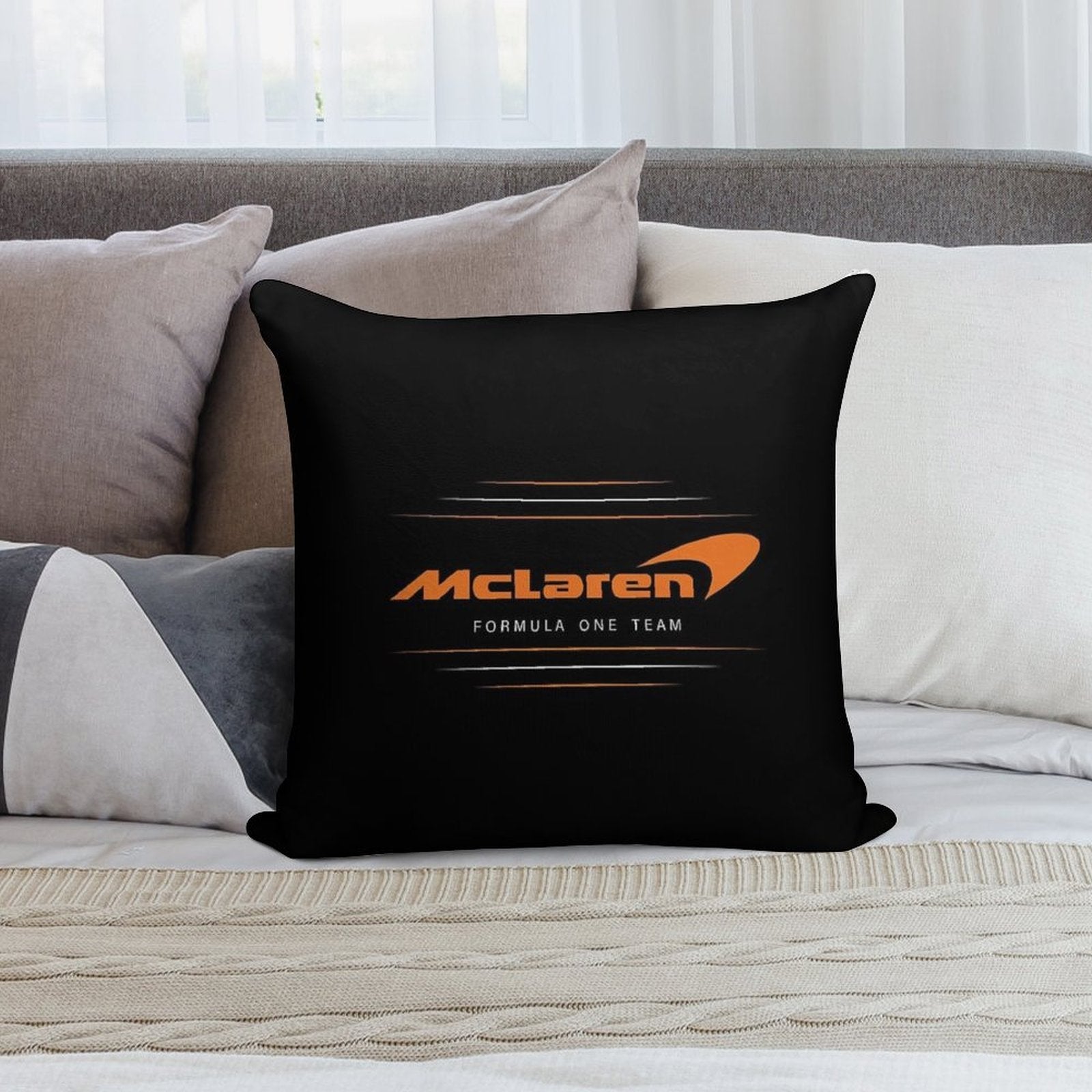 British Motor Racing Team Soft High-Density Material Throw Pillow