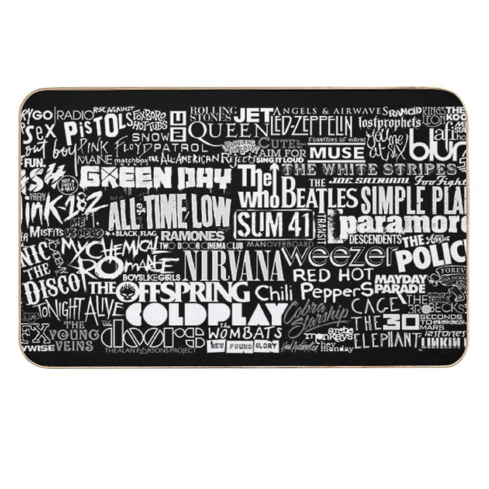 Band Name Collage  Slip-Resistant Bath Mat