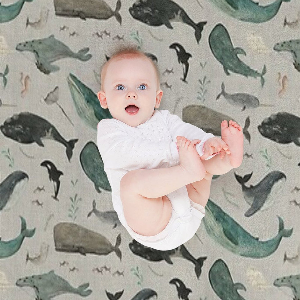 Whale Song Gray All-season Throw Blanket