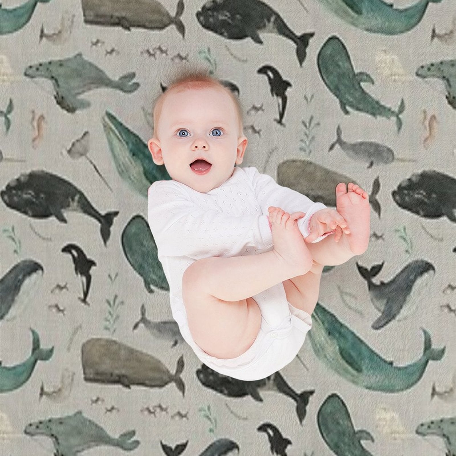 Whale Song Gray All-season Throw Blanket
