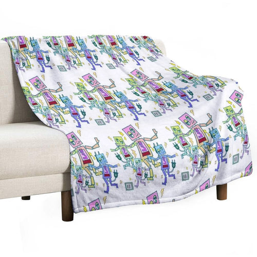 Battery-depleted Robot 5 Versatility Throw Blanket