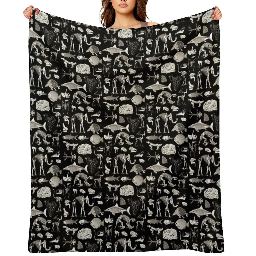 Paleontology Illustration Velvety-soft Throw Blanket