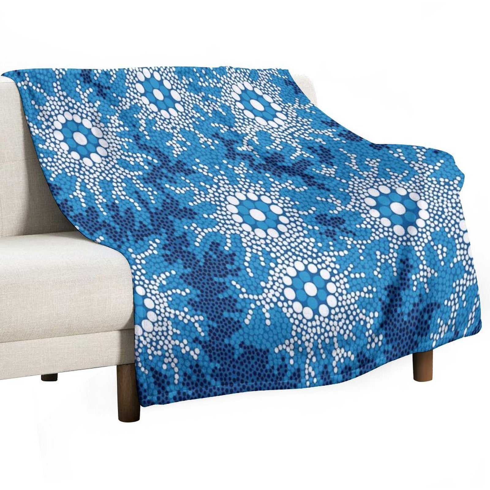 Aboriginal Art Authentic - Waterhole Dreaming Velvety-soft Throw Blanket