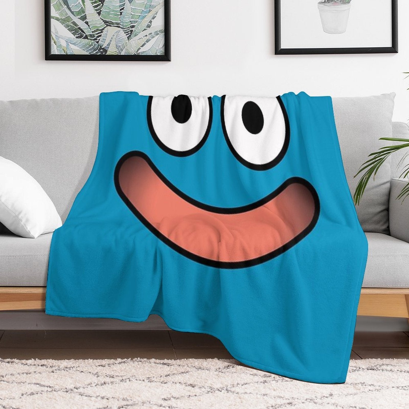 Dragon Quest Slime Face Machine-washable Throw Blanket