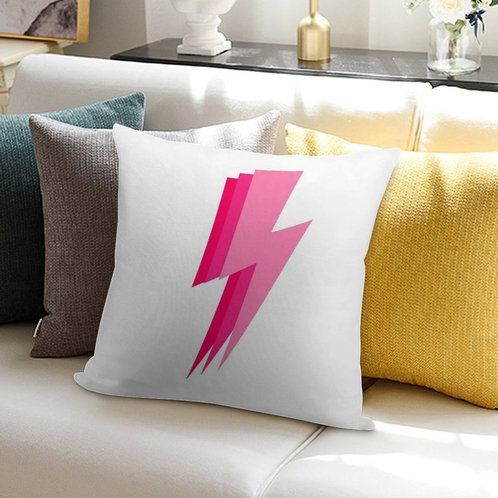 3 Pink Lightning Bolt Soft Home Decor Throw Pillow