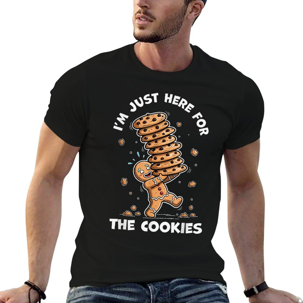 Im Just Here for The Cookies Gingerbread Christmas Kids Boys  Fade-proof Color T-Shirt
