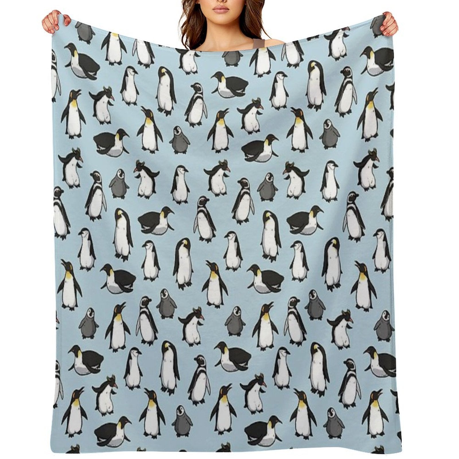 Cute Penguin Pattern Compact Throw Blanket