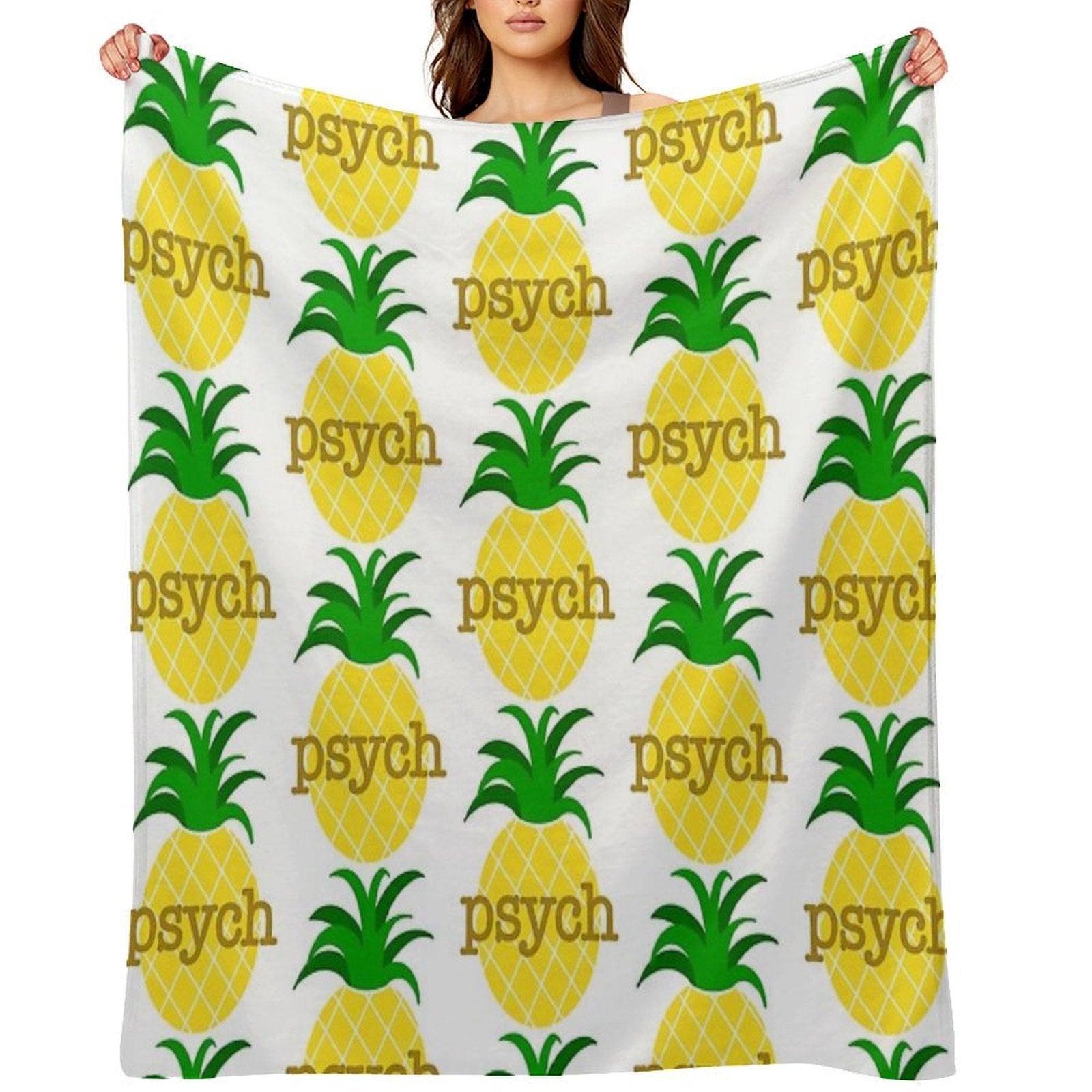 Psych Pineapple Machine-washable Throw Blanket
