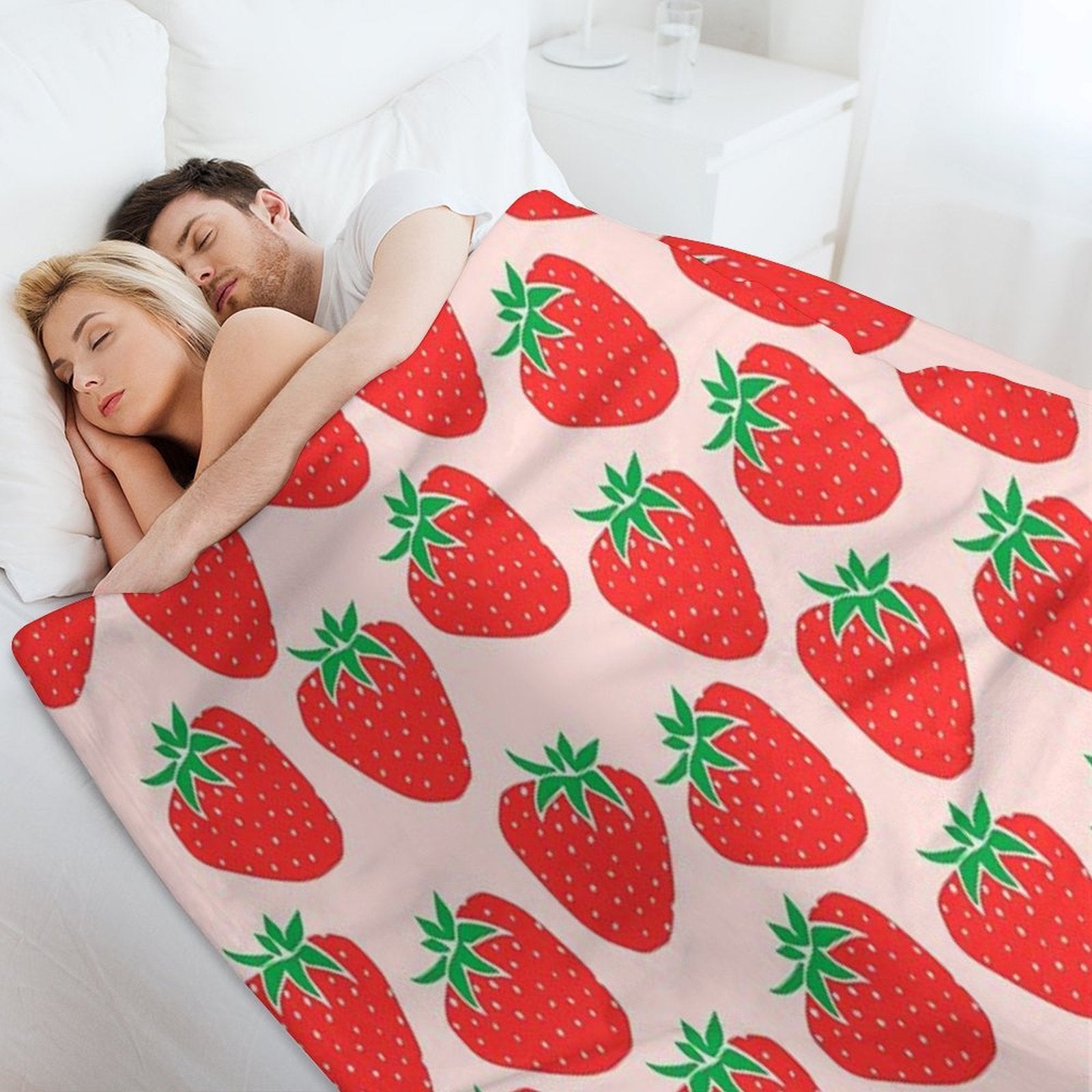 Cute Strawberry Easy Care Throw Blanket
