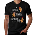 Funny Gingerbread Man Christmas CO Unisex Adult Small Black Crew Neck Classic Fit Christmas  Breathable T-Shirt