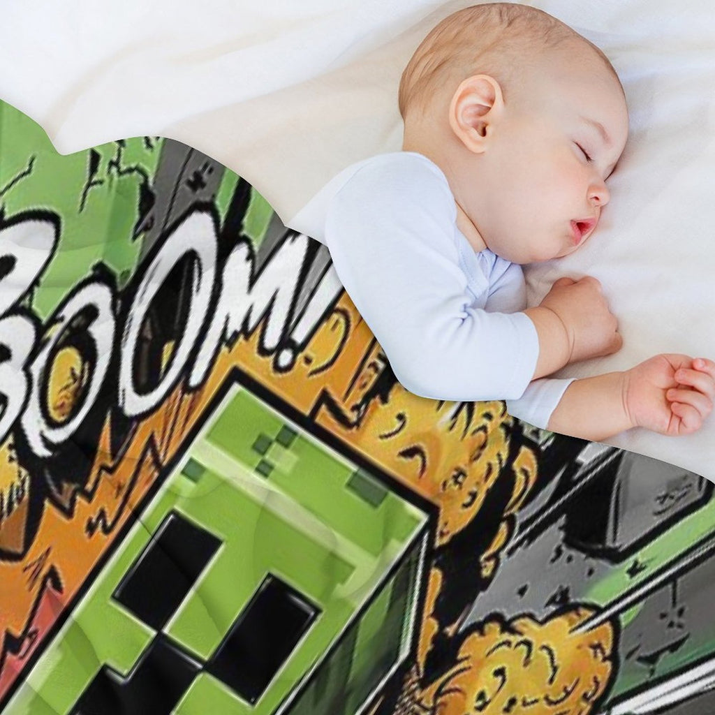 Creeper Explosion Sustainable Throw Blanket