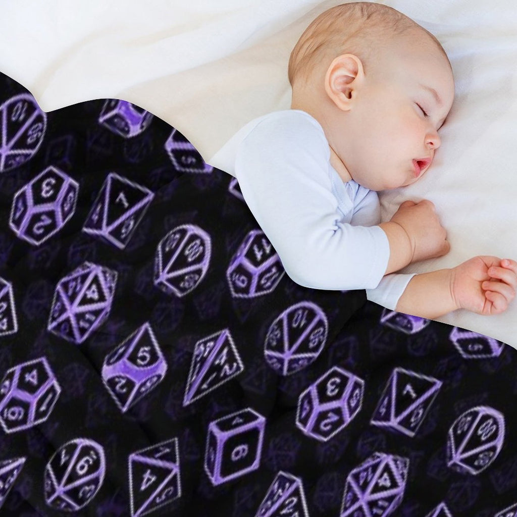 D20 Dice Set Pattern (Purple) All-season Throw Blanket