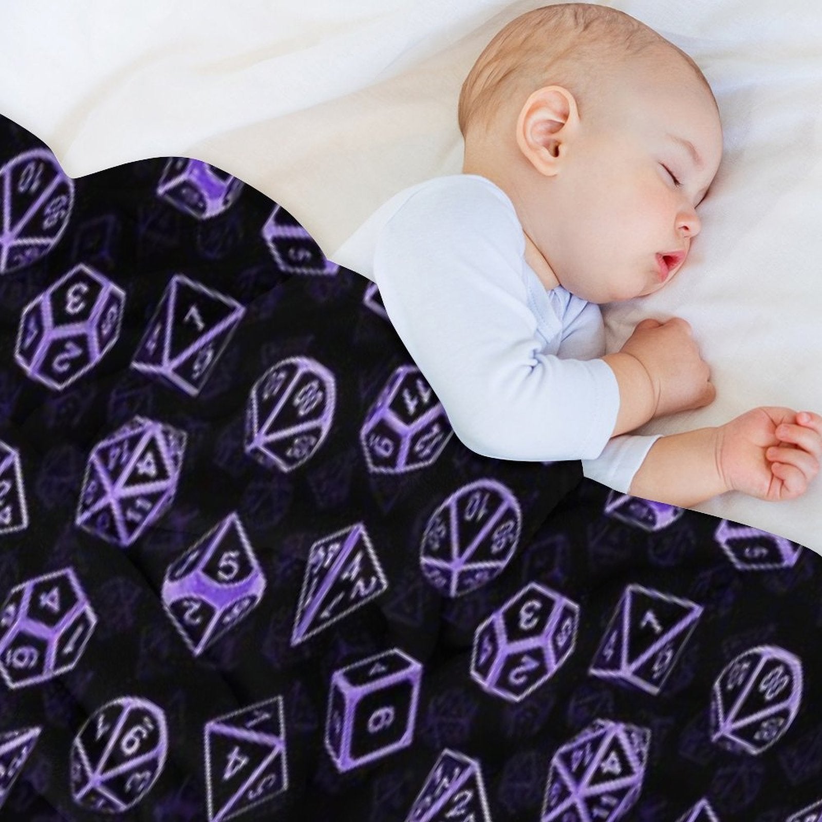 D20 Dice Set Pattern (Purple) All-season Throw Blanket