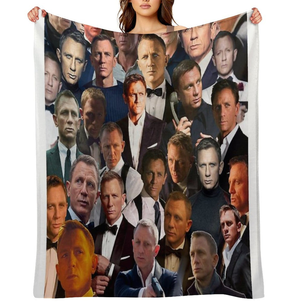 Daniel Craig Photo Collage Travel-friendly Throw Blanket
