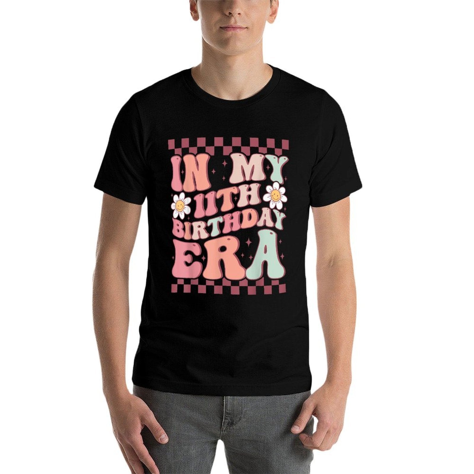 In My 11th Birthday Era Cute Groovy 11th Birthday Party  Polyester Blend T-Shirt