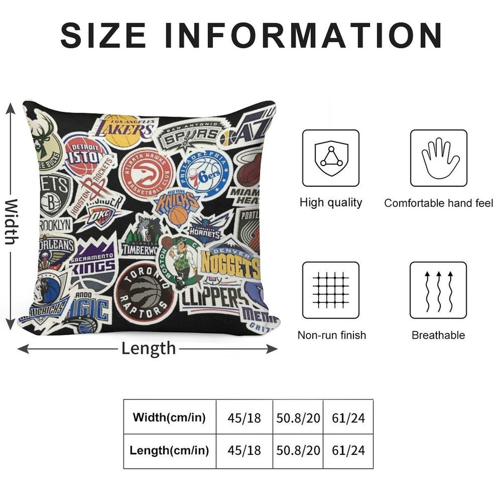 NBA All Teams Soft Home Decor Throw Pillow