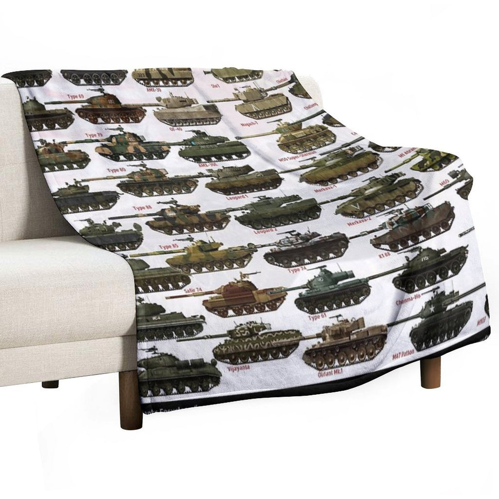 Cold War Main Battle Tanks Travel-friendly Throw Blanket